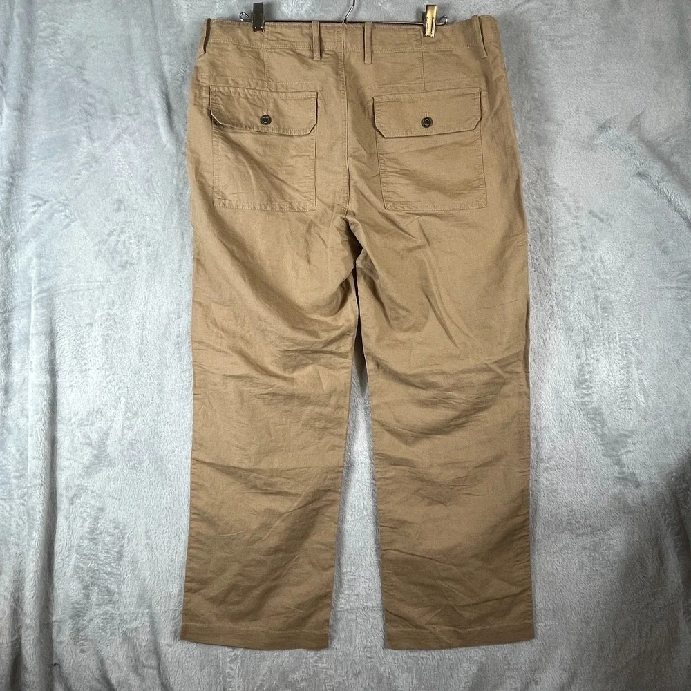Banana Republic Mens 36x30 Linen Cotton Pants Khaki Straight Casual NWOT Pockets
